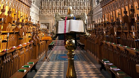 A bible on a lectern