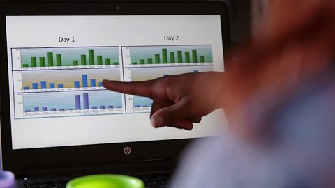 Graphs showing the increase in the amount of words from day 1 to day 2.