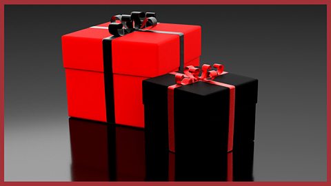 An image of two gift-wrapped boxes.