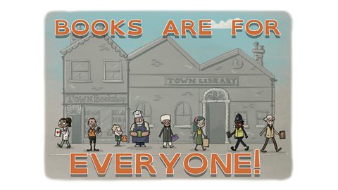 Book cover illustration - "Books are for everyone"