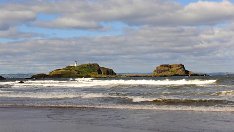 A photo of Fidra Island which lies off the coast of North Berwick in Scotland