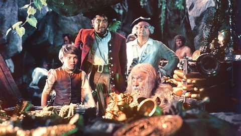 A still photo from the 1950 Walt Disney film of Treasure Island