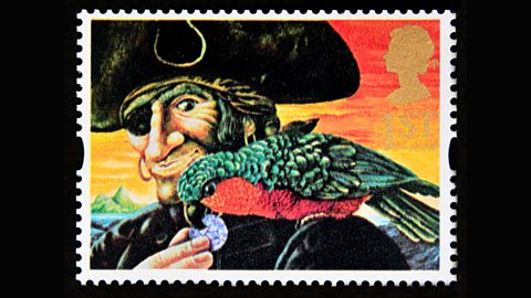 A stamp showing Long John Silver 