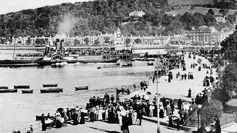 Holidaymakers enjoying the sea at Rothesay 