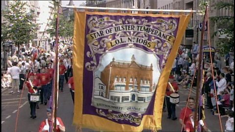 Orangemen parade on the twelfth of July.