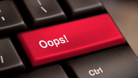 'Oops' button on a computer keyboard.