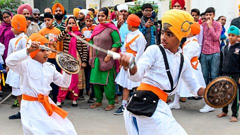Sikhism – A martial arts display at the Golden Temple, Amritsar