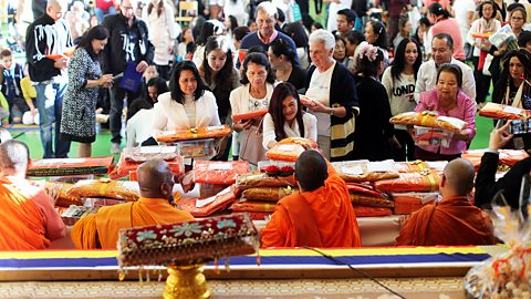 Buddhists celebrating Kathina