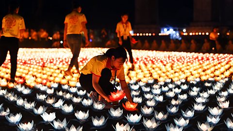 Buddhists celebrating Wesak