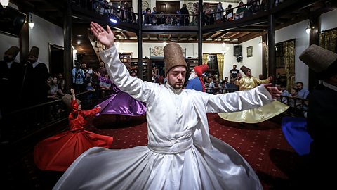 Sufi Muslim Dervishes celebrating Laylat-ul-Qadr in the Turkish city of Bursa.