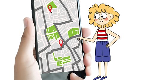 Showing the search for a location on a phone map