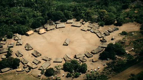 A tribal village in the Amazon, Brazil.