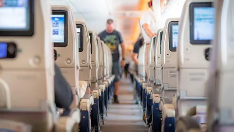 Interior of large passenger plane, taken on 2 May 2018