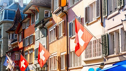 File image of Swiss flags pictured in Zurich