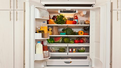 A fridge full of fruit and vegetables