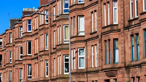 A view of Glasgow tenements today.