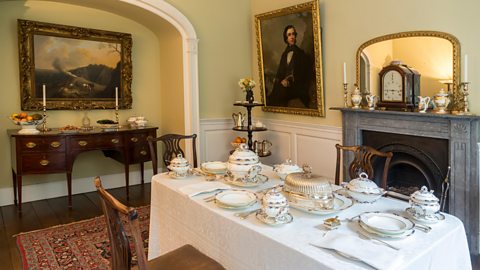 A recreation of a Victorian dining room