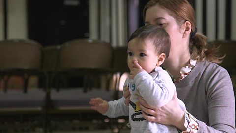 A mum and baby at a toddler group.