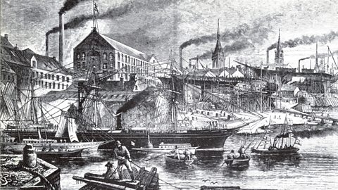 A view of a busy River Clyde during the Victoria era