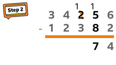 Sum with tens column highlighted.