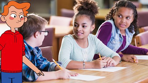 A group of young people are discussing the types of questions to ask people