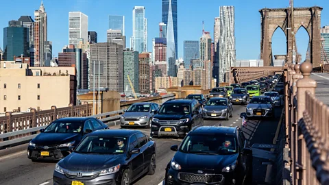 File image of heavy traffic on the Brooklyn Bridge