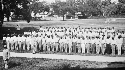 Photo - A regiment in training.  