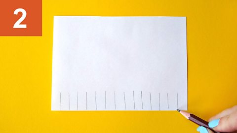 Step 2: Lines drawn across the bottom part of a piece of paper