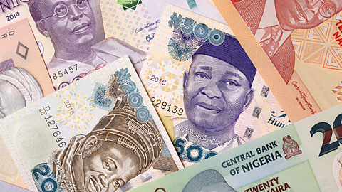 Photograph of Nigerian bank notes