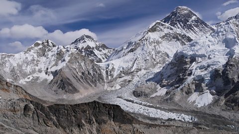 View of Mount Everest covered in snow