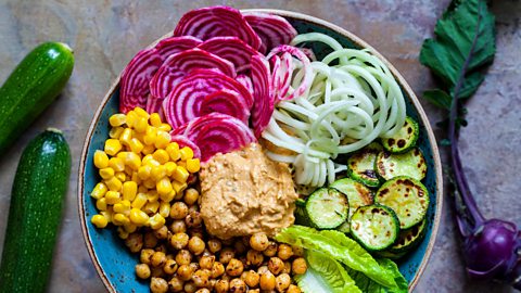 A colourful bowl full of vegetables