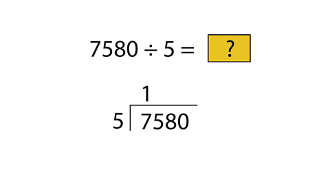 5 divided into 7 (thousands) goes once.