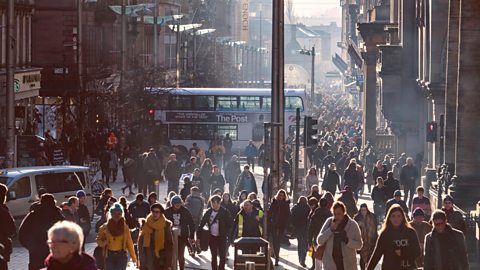 View of busy Buchanan Street