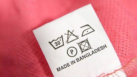 A clothing label that says 'made in Bangladesh'