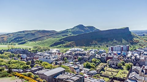 View towards Arthur's Seat in Edinburgh 