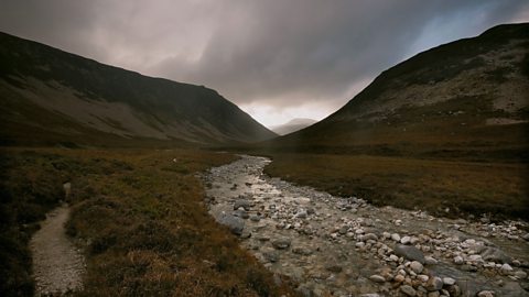 Valley of Glen Catacol on a grey day