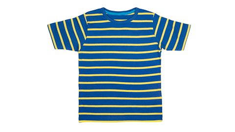 A horizontal stripey t shirt