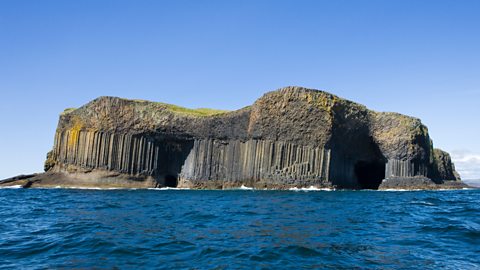 Isle of Staffa on a sunny day