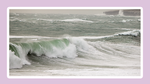 Waves washing up on shore at the Billia Croo Test Site.