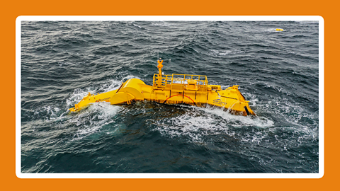 A wave energy device converting the strong waves into electricity.