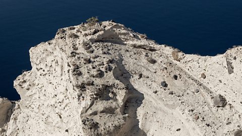 Pumice on edge of Santorini