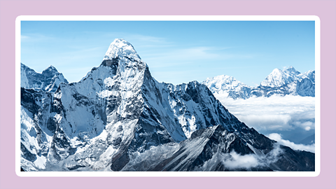 Snowy mountains in Himalaya