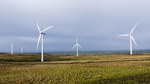 Wind turbines on a hill in Northern Ireland