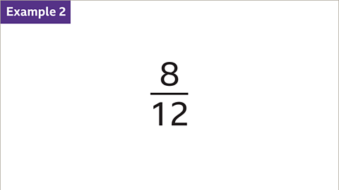 Example 2. The fraction eight twelfths.