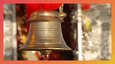  A bell hanging at a mandir