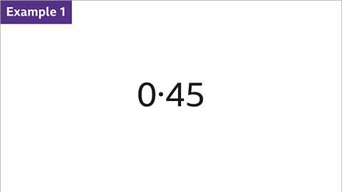 Example 1: Zero point four five.