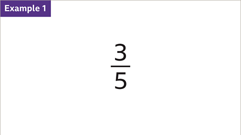 Example 1: Three fifths