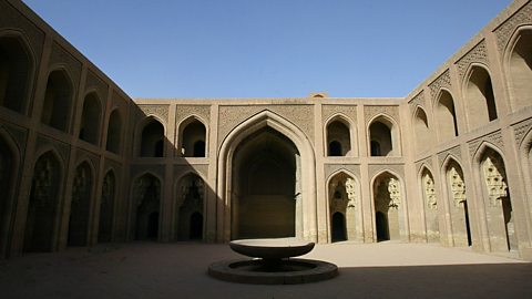 The courtyard of the Abbasid Palace in Baghdad, Iraq. 