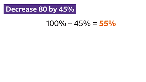 One-hundred percent minus forty-five percent equals fifty-five percent – highlighted.