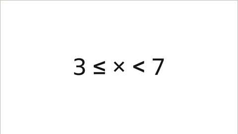 Three less than or equal to multiplied by less than seven.